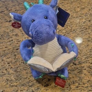 Blue Plush Dragon Toy .Dakton The Story Telling Drago New Made By Cuddle Barn.